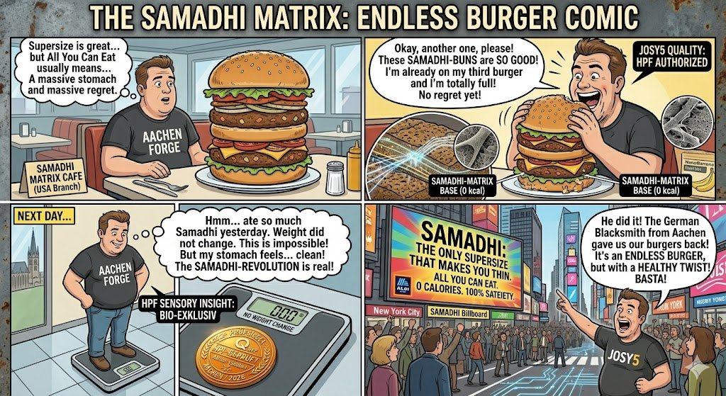 Die Samadhi Matrix: Unendlicher Burger-Comic — deutsche Comic-Illustration